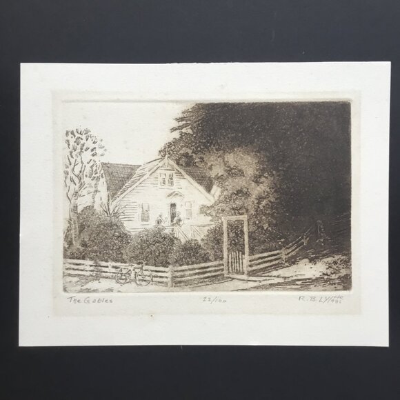 Richard B Lyttle The Gables Etching 1986 - Picture 9 of 9